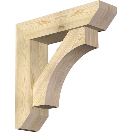 Ekena Millwork Westlake Slat Rough Sawn Bracket w/ Offset Brace, Douglas Fir, 8"W x 32"D x 32"H BKT0806X32X32WTL06RDF